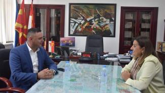 Работен состанок на градоначалникот со министерката за труд и социјална политика Јованка Тренчевска